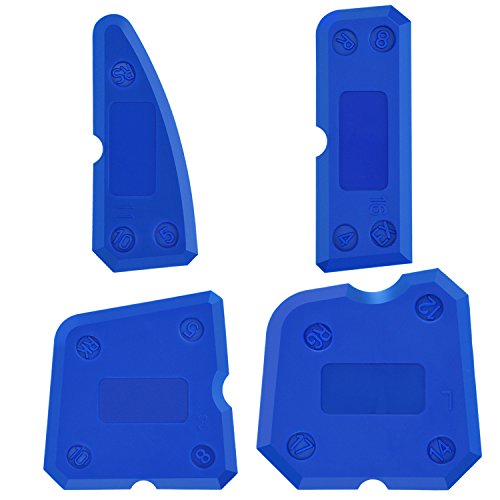 HOTOP 4 Pcs Silicone Caulking Tool Set Sealant Grout Finishing Tool