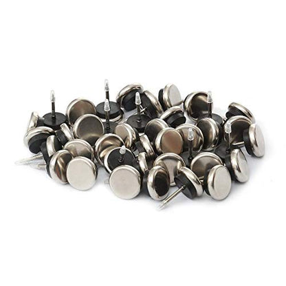 Dia Nail On Furniture Glides for Chairs, Tables - Furnigear Nickel Base Cushioned Furniture Nails - Allowing Chairs to Glide Effortlessly Over Carpet Floors (1", 40 Pack-Silver Gray) - size: 1" Silver Gray (40pcs)