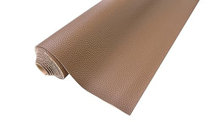 2 Yards 54" x 72" Soft Faux Leather Fabric Brown Fake Leather Fabric Upholstery Vinyl for Sofa Bags Chairs Car Seats DIY Crafts - color: Brown (Litchee Pattern), size: 2yard (54''x72'')