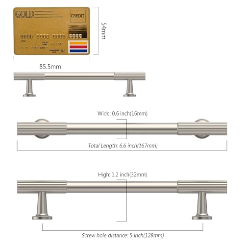 Amerdeco 10 Pack Brushed Satin Nickel Cabinet Pulls 5" - color: Brushed Satin Nickel, size: 5"/128MM