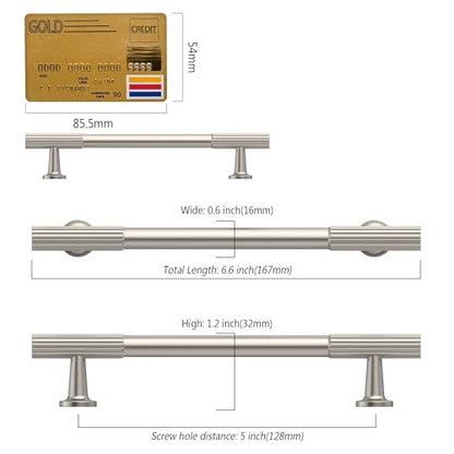Amerdeco 10 Pack Brushed Satin Nickel Cabinet Pulls 5" - color: Brushed Satin Nickel, size: 5"/128MM