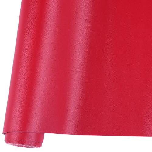 Ramya Smooth Solid Color Maroon Red Faux Leather Sheets 1Rolls 12"X53"(30cm X 135cm),Faux Leather is Great for Handmade DIY Craft Projects, Bows,Leather Earrings (Maroon Red) - color: Maroon Red