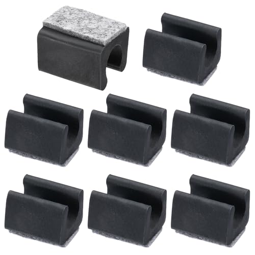 PATIKIL 14mm Rectangle Chair Leg Cover with Felt Pad, 8Pcs Slide Smoothly No Scratches No Noise Furniture Feet Hardwood Protectors Tips Floor Glides Tubing Caps for Office, Black Grey - color: Black Grey, size: 14MM