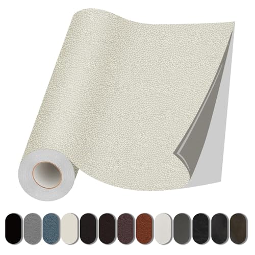 Lifeshoon Leather Repair Patches, Self Adhesive Vinyl for Couches Furniture - color: Beige, size: 3.5X79 inch