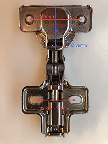 NELI 4er-Set Scharniere (neu) mit Softclose für Besta mit 4 Scharniere und 16 Schrauben - size: NELI 4er-Set