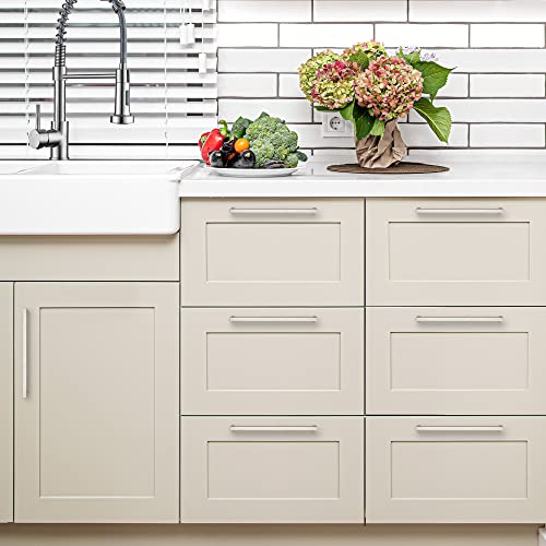 Ravinte Brushed Nickel Square Cabinet Handles & Pulls 11-5/16 Inch 10 Pack - size: 11-13-16 in (11-5/16 in Hole Center)