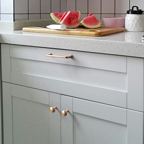 Goo-Ki 6 Pack 3" Center to Center Warm Champagne Bronze Modern Cabinet Pulls Solid Contemporary Home Improvement Hardware Brushed Drawer Pulls Zinc Alloy Kitchen Handles - color: Warm Champagne Bronze, size: 3'' Center to Center