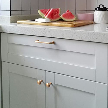 Goo-Ki 6 Pack 3" Center to Center Warm Champagne Bronze Modern Cabinet Pulls Solid Contemporary Home Improvement Hardware Brushed Drawer Pulls Zinc Alloy Kitchen Handles - color: Warm Champagne Bronze, size: 3'' Center to Center