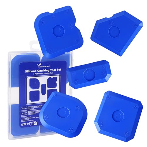 Silicone Caulking Tool Set, 5-in-1 Firm Flexible Sealant Finishing Tools for Smooth Joint Sealing in Bathroom, Kitchen, Window and Tile, Blue - color: Blue