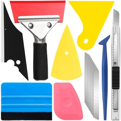 DIYSELF 18 Pcs Window Tint Kit, Vinyl Wrap Tool Kit, Water Blades Tool - size: 18-Pack