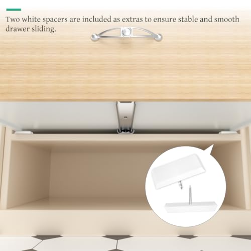 2 Pcs 20 Inch Center Mount Drawer Slides, Bottom Mount, Undermount, Heavy Duty Drawer Rails, 3/4 Extension Drawer Tracks for Dresser, Cabinet, Furniture - size: 20
