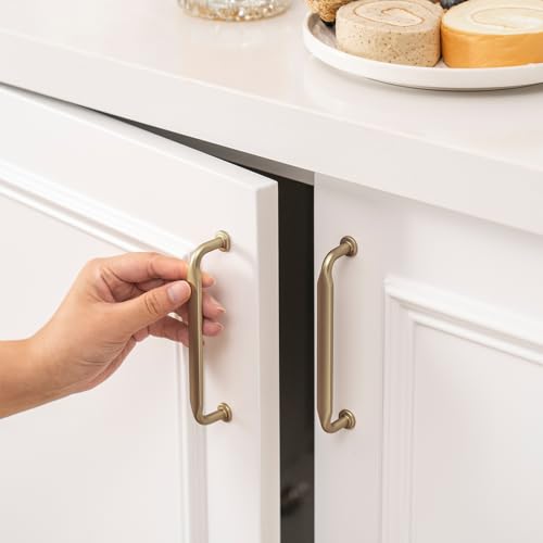 Goldenwarm 10 Pack 3 Inch Champagne Bronze Cabinet Pulls Solid Handles - color: Champagne Bronze, size: 3 Inch Hole Center