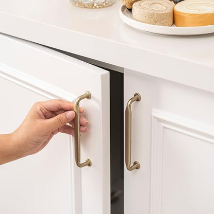 Goldenwarm 10 Pack 3 Inch Champagne Bronze Cabinet Pulls Solid Handles - color: Champagne Bronze, size: 3 Inch Hole Center