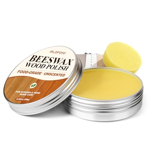 Food Grade Beeswax Wood Conditioner & Furniture Polish - 2Pack Natural Unscented Wood Polish for Furniture, Cutting Board, Cabinet & Antique - Non-Toxic & Safe Bees Wax Cleaner for All Wooden Surfaces