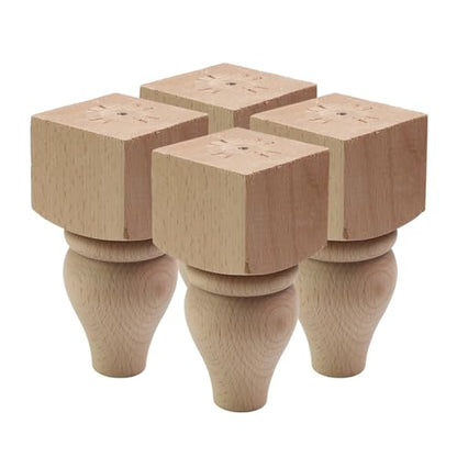 Unfinished Wooden Furniture Legs, 5.12 Inch Height, 4Pcs - size: Type-2