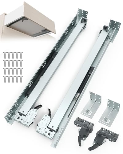 Chibery 6 Pair 21 Inch 5D Undermount Soft Close Drawer Slides, Full Extension, Locking Device, Rear Mount Brackets, Concealed Bottom Mount Rails Runners for face Frame Cabinet, 100 LB Load Capacity - size: 21 Inches