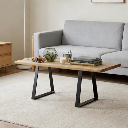 16" Metal Bench, Desk and Coffee Table Legs, Heavy Duty Trapezoid Furniture Legs, Black End Table Legs, Set of 2 (Bear Up to 400lb) - color: Trapezoid 1, size: 16 IN
