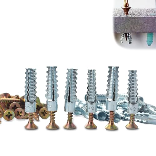 60 Pack Hollow Wall Anchor with Screws,Loose Hinge Hole Repair Kit for Wall - size: 3/8 inch