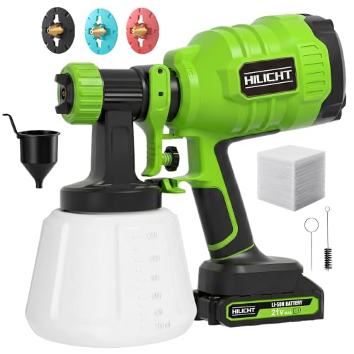 Brushless Cordless Paint Sprayer Kit, 21V Battery, 80 DIN/s