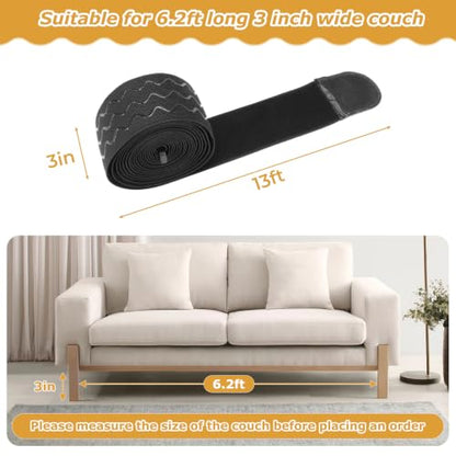 Under Couch Blocker 3" x 13 ft, Elastic Sofa Gap Bumper for Straight-Leg - size: Small