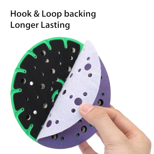6 Inch 49 Holes Ceramic Sanding Discs Hook and Loop, 240 Grit 6 Inch Orbital Sander Sandpaper, Dust-Free & Film Sanding Disc for Metal Wood, 50 Pack - style: 240 Grit