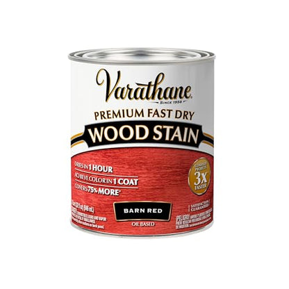 Varathane Premium Fast Dry Barn Red Wood Stain - color: Barn Red, size: 1 Quart (Pack of 1)
