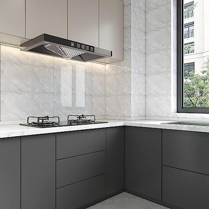 Haimin 3D Wall Panels Peel and Stick Marble Tile Look 10 Pack Waterproof - color: Light Gray-MNH