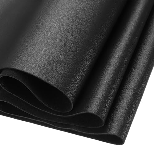 DMiotech 1 Pack 12 Inch x 53 Inch Faux Leather Sheet Furniture Cover Fabric Skin Black PU Leather Roll for Handmade DIY Craft Projects - color: Black, size: 12 Inch x 53 Inch