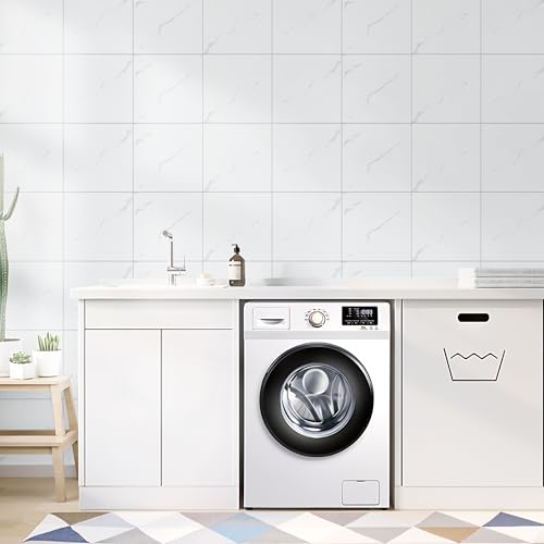 practicalWs 10pcs Marble Peel and Stick Tile Waterproof PVC Wall Tiles - size: 11.8" x 11.8" x 10-Pack
