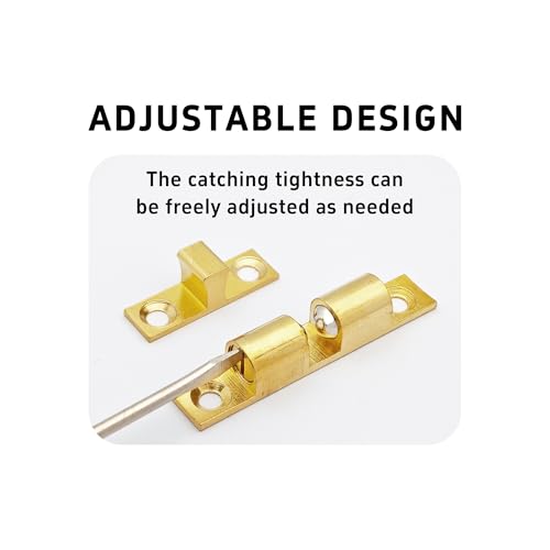 4PCS 60mm Double Ball Cabinet Catches, Bronze Roller Door Latch for Kitchen Cupboard Furniture Closet Quiet Close Design - size: 60mm