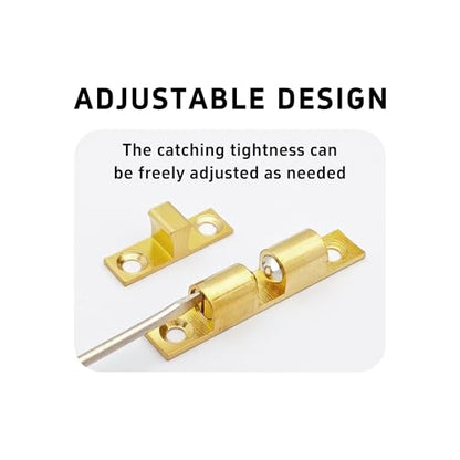 4PCS 60mm Double Ball Cabinet Catches, Bronze Roller Door Latch for Kitchen Cupboard Furniture Closet Quiet Close Design - size: 60mm