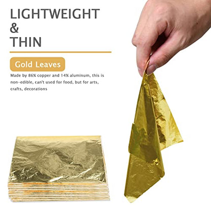 200Pcs Gold Leaf Sheets for Gilding, Art, Crafting, 5.5"x5.5" - size: 200pcs