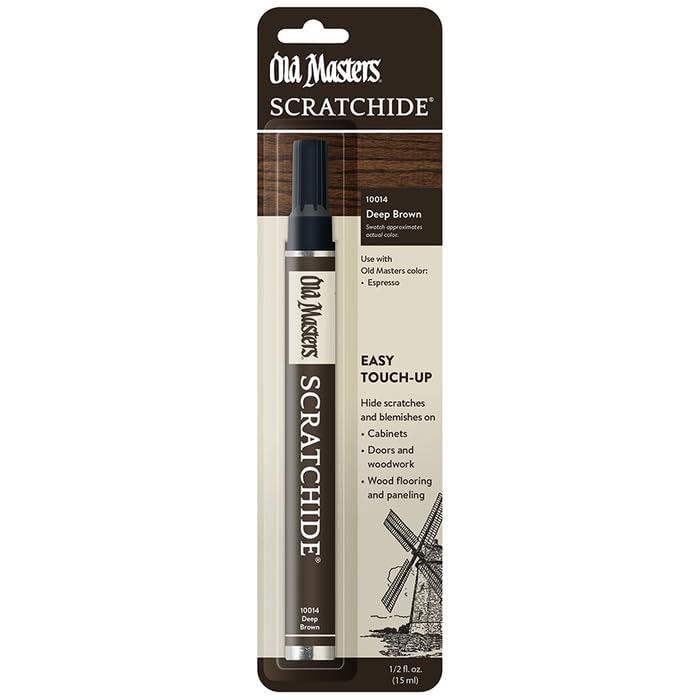 Old Masters 10014 Scratchide Touch-Up Stain Pen, Deep Brown, 1/2 Oz.