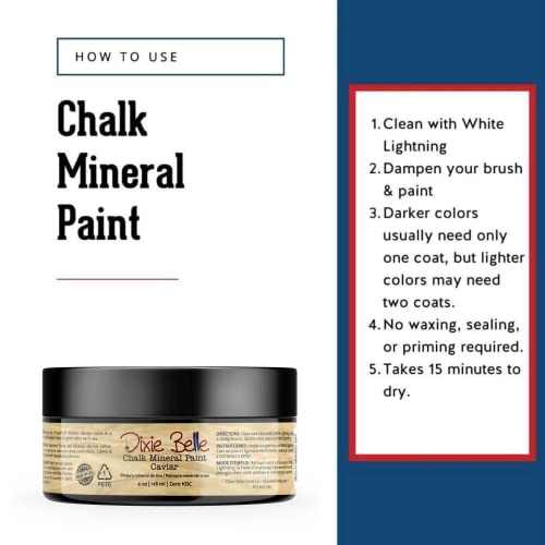 Dixie Belle Paint Company Chalk Mineral Paint - Caviar (4oz) - color: Caviar, size: 4 Fl Oz (Pack of 1)