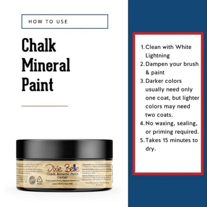Dixie Belle Paint Company Chalk Mineral Paint - Caviar (4oz) - color: Caviar, size: 4 Fl Oz (Pack of 1)