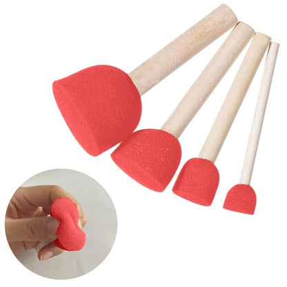 20 Pcs Round Sponge Brushes for Painting, 5 Colors Sponge Paint Set