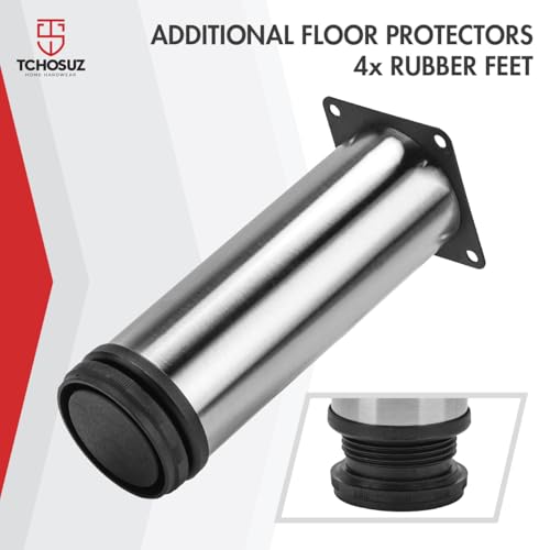 6 Inch Heavy-Duty Metal Furniture Legs 4-Pack Modern Round Feet - size: 6"/15cm