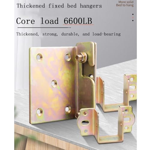 Bed Rail Brackets Bed Frame Hardware Gold - color: Gold, size: Large