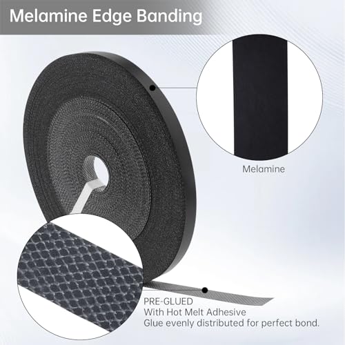 Melamine Edge Banding 3/4in * 328ft (1.9 cm * 100m) Black Shelf Adhesive - size: 3/4 inch * 328 ft (1.9 cm * 100M)