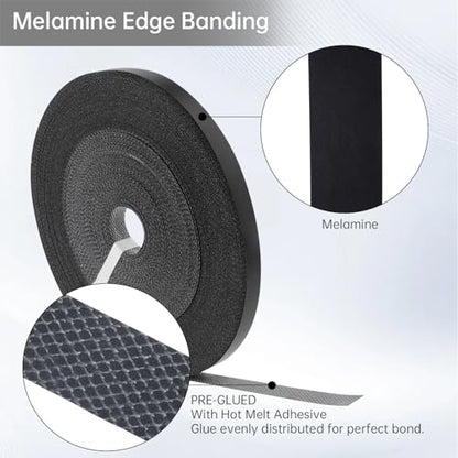 Melamine Edge Banding 3/4in * 328ft (1.9 cm * 100m) Black Shelf Adhesive - size: 3/4 inch * 328 ft (1.9 cm * 100M)