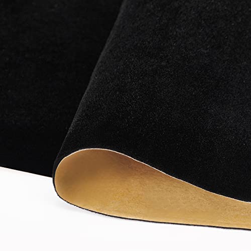 BENECREAT 157x9.8inch Black Self Adhesive Velvet Flock Liner Velvet Fabric for Jewelry Drawer Craft Fabric Upholstery Peel Sticker(0.8mm thick) - color: Black, size: 9.8"W x 157"L