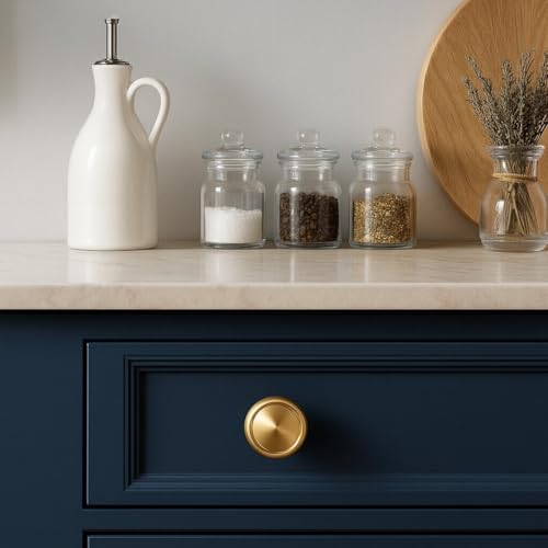 10 Pack Champagne Bronze Cabinet Knobs, 1-1/4 Inch Zinc Alloy Knob - color: Champagne Bronze