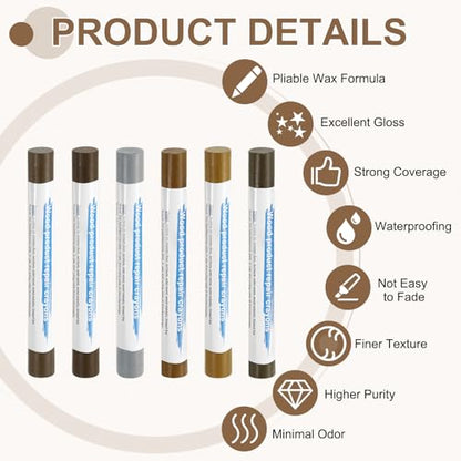uxcell 12Pcs Wood Filler Sticks Kit, 12 Colors & Natural Series - color: Natural Series