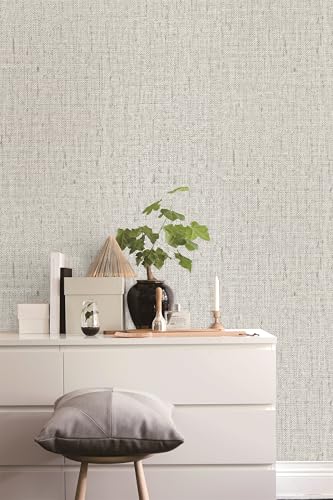 Grasscloth Peel and Stick Wallpaper Beige and Gray 15.7in x 393.7in - color: Beige Gray, size: 15.7"W x 393.7"L