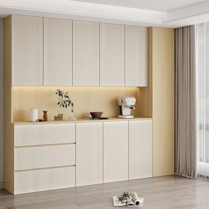 Haimin Wallpaper (24in X 393in) Wood Contact Paper Peel and Stick Self-Adhesive and Removable Wallpaper for Cabinet Wall Furniture Countertop Kitchen Room Wood Grain Wall Paper (Off-White (05)) - color: Off-white (05)