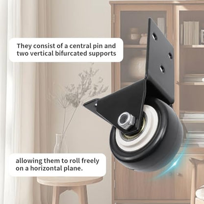 Crapyt 2 PCS Side Mount Casters Swivel Caster Wheels