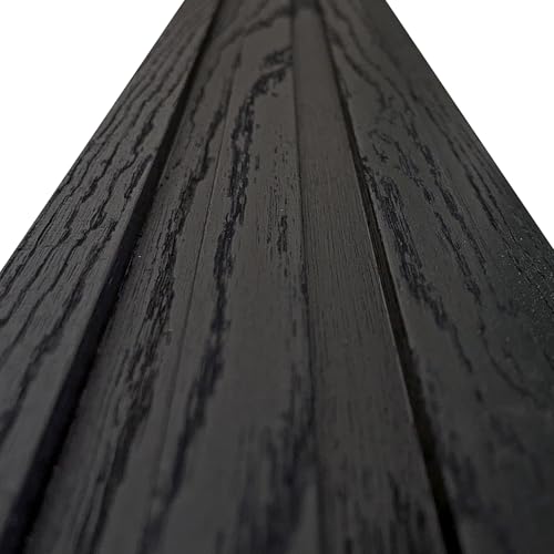 4-Pack Real Wood Slat Wall Panels, 3/4" x 5-1/2" x 94", Solid American Hardwood, The Millwork Outlet (Noir Black, 94") - color: Noir Black, size: 94"