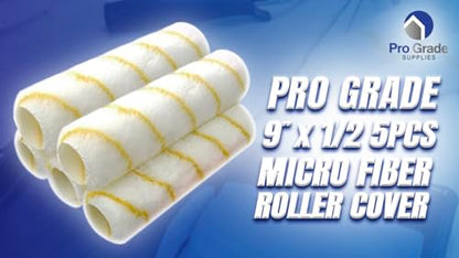 Pro Grade Paint Roller Covers, 9 Inch, 1/2 Inch Microfiber Nap, 5 Pack