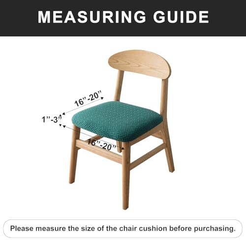 Genina Seat Covers for Dining Room Washable Chair Seat Slipcovers Set of 6 - color: Teal, size: 16-20in Not waterproof