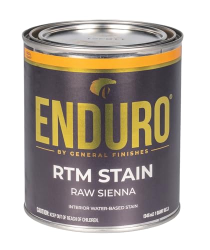 General Finishes Enduro RTM Water Based Wood Stain, 1 Quart, Raw Sienna - color: Raw Sienna, size: 1 Quart